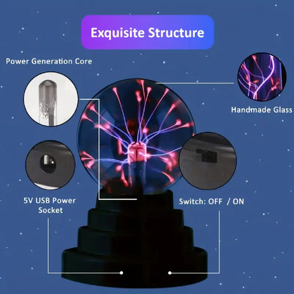 Plasma Ball/Light/Lamp - Touch Sensitive USB Powered Magic Static Electricity for Parties, Home Decorations, Birthday Gifts & Science Teaching!