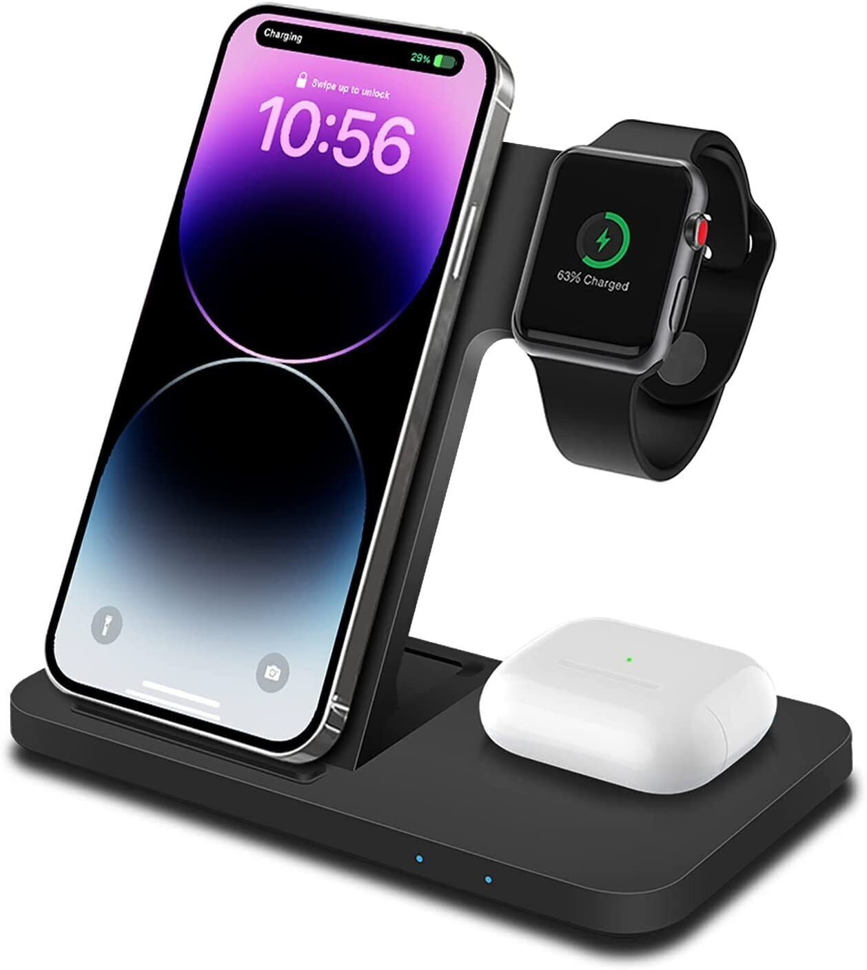 3 in 1 Wireless Charger Dock Charging Station for Apple Watch Iphone 16 15 14 13