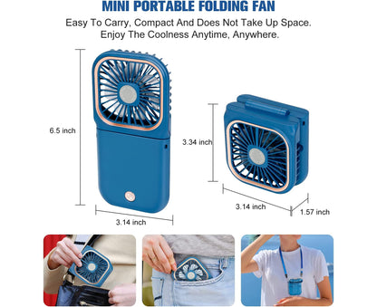 Portable Fan,Mini USB Desk Fan Phone Holder Rechargeable with Power