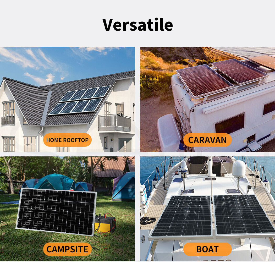 12V 300W Solar Panel Kit Mono Caravan Camping Power Controller Charging USB Home