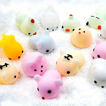 10 件装麻糬 Squishy 玩具，迷你 Squishy 动物 Squishy 派对礼物，卡哇伊 Squishy 挤压玩具，猫独角兽 Squishy 成人减压玩具