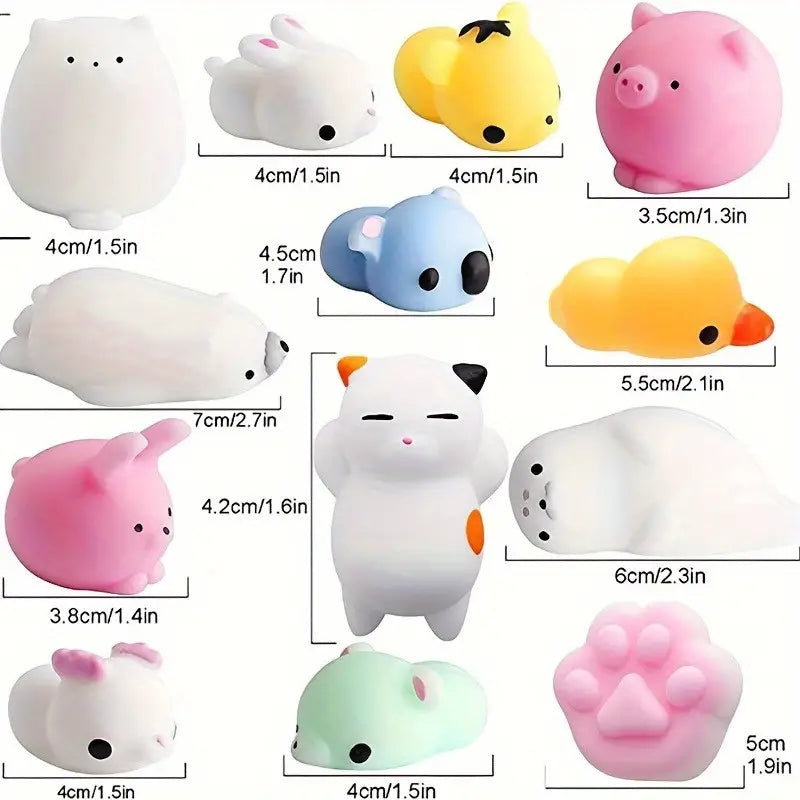 10 τεμ. Mochi Squishy Toys, Mini Squishy Animal Squishies Favors, Kawaii Squishy Squeeze Toys, Cat Unicorn Squishy Παιχνίδια ανακούφισης από το άγχος για ενήλικες