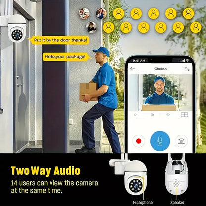 High-definition WIFI Monitoring Camera, 355 Degree Intercom 1080p Home Security Camera, Remote High-definition Night Vision Camera,Suitable For Indoor And Outdoor (non Rainwater, Anti Domestic Water) APP Operation,Can Be Viewed Anytime