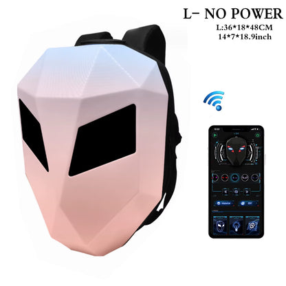 LOY LED Knight Cycling Backpack with Eye Motorcycle Helmet Bluetooth APP Control Waterproof Hard Shell Laptops Bags LED Mochila