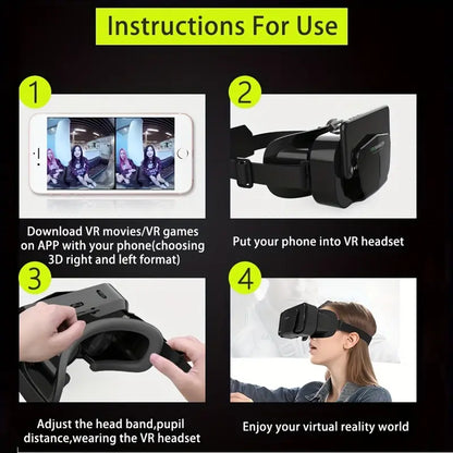 3D VR Headset Smart Virtual Reality Glasses VR Helmet For IPhone/Android Smartphones Phone Lenses With Controllers Binoculars