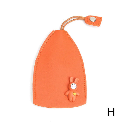 Cute Pull Out Key Case Cartoon Animals Rabbit Cat PU Leather Key Wallets Housekeepers Car Key Holder Case Leather Bag for Keys