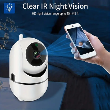 High-definition Camera, 2.4G Wireless Wifi Security Home Camera, Baby And Pet Monitor, 1080P Wireless Automatic Tracking Monitor, Motion Detection And Tracking, Night Vision, Two-way Voice, High Security