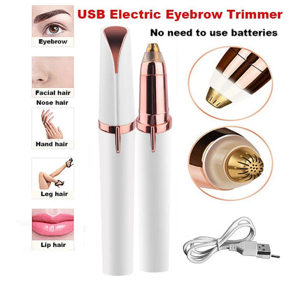 Mini Portable Electric Eyebrow Trimmer Electric Face Eyebrow Hair Trimmer Women Body Shaver Remover Blade Eye Rechargeable