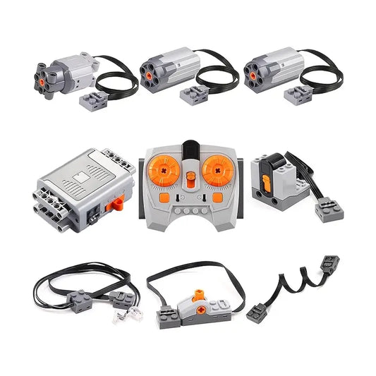 9-in-1 motor kit compatible with Building Block: power function technology remote control set, with battery box, engine parts, motor controller, steering servo motor, building block motor, gear starter