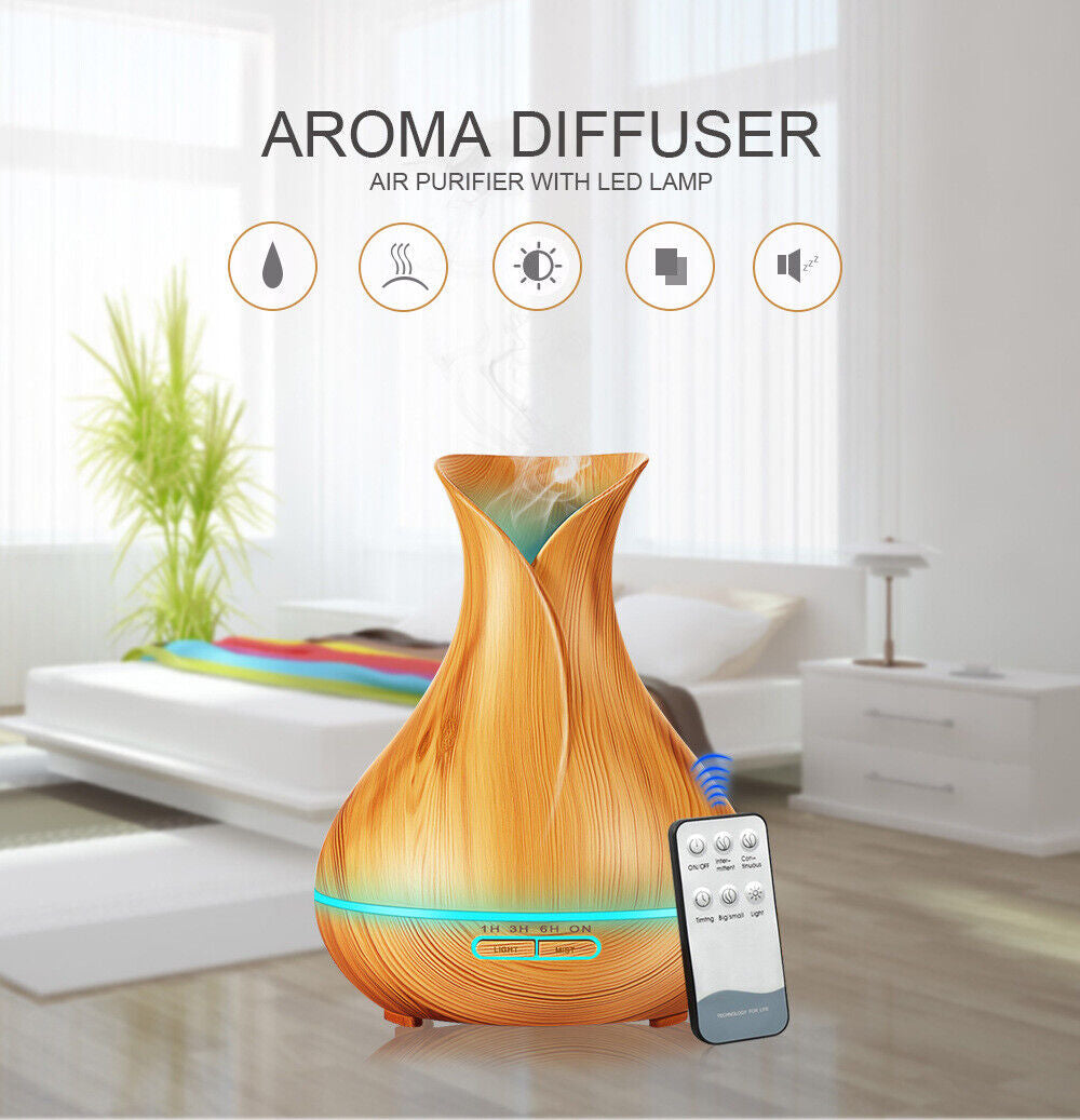 LED Aroma Aromatherapy Diffuser Essential Oil Ultrasonic Air Humidifier Purifier