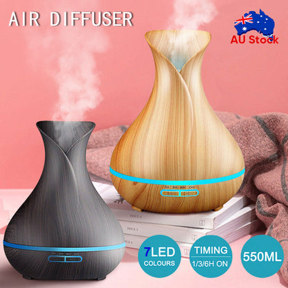 LED Aroma Aromatherapy Diffuser Essential Oil Ultrasonic Air Humidifier Purifier