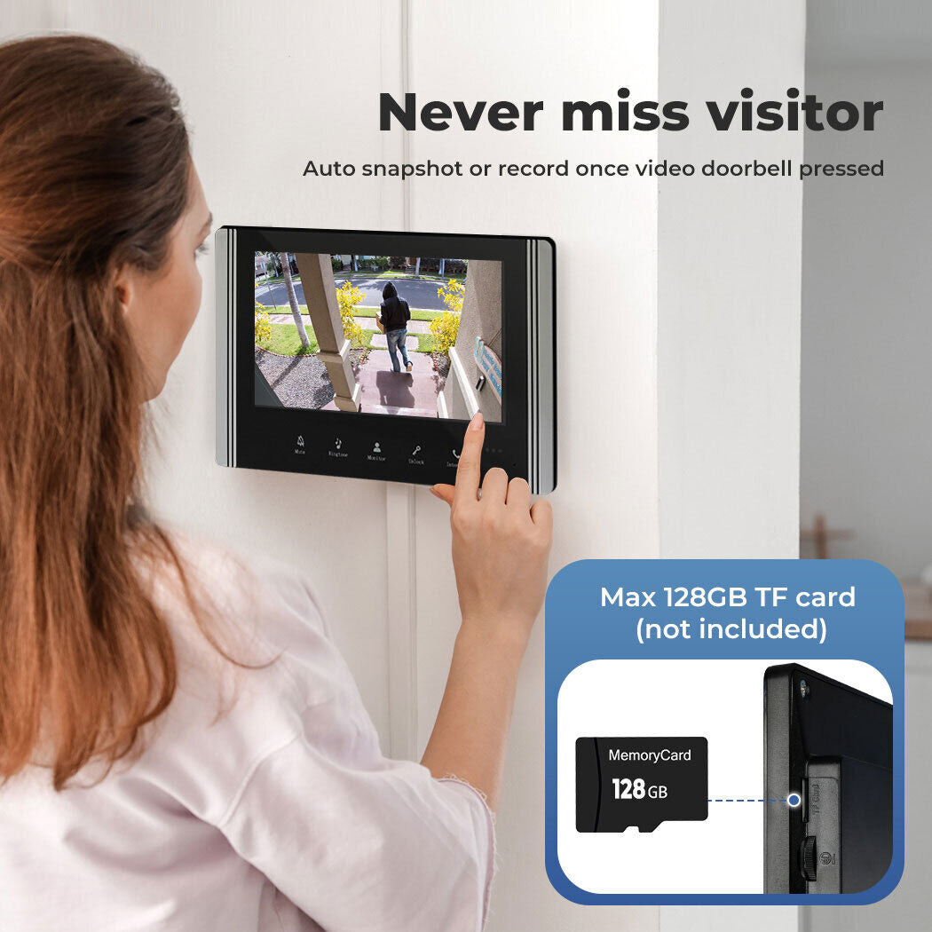 Video Door Bell Wifi Phone Intercom System with Monitor Doorbell Camera Wireless