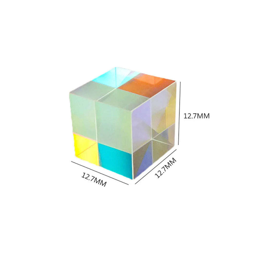 Optical Glass X-Cube Dichroic Cube Design Cube Prism RGB Combiner Splitter Educational Gift Class Physics Educational Toy