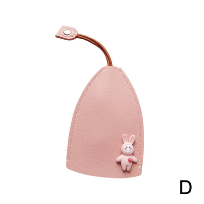 Cute Pull Out Key Case Cartoon Animals Rabbit Cat PU Leather Key Wallets Housekeepers Car Key Holder Case Leather Bag for Keys