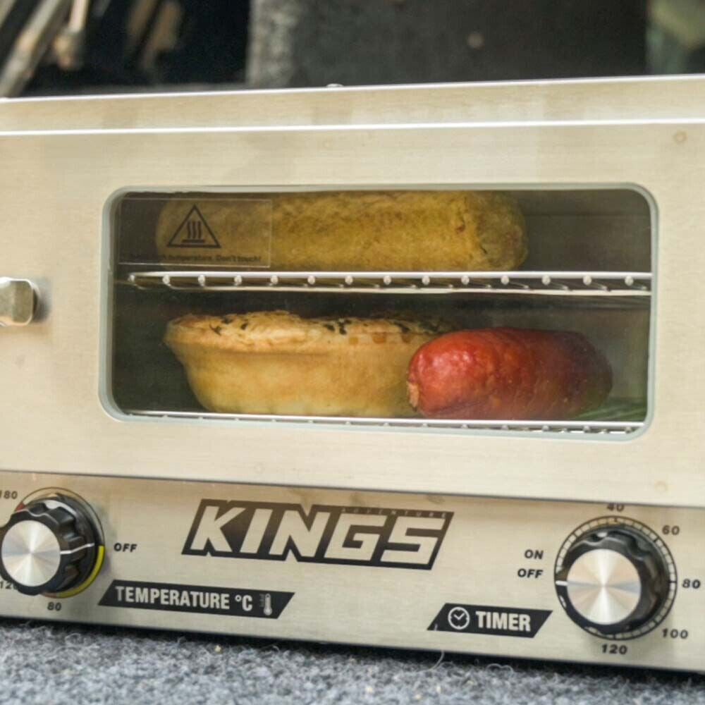 Adventure Kings 12V Electric Camping Oven Stainless Steel 180 C Max Temperature