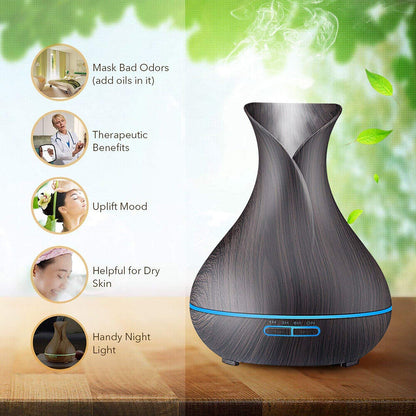 LED Aroma Aromatherapy Diffuser Essential Oil Ultrasonic Air Humidifier Purifier