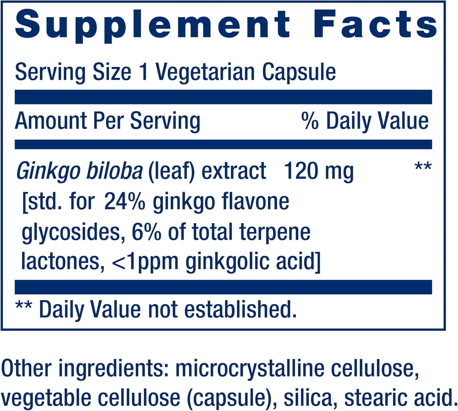 Ginkgo Biloba 120 mg - 365 Capsules