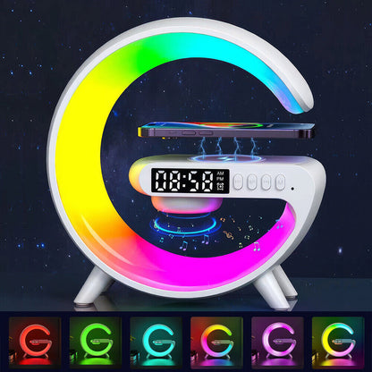 LED Lamp Smart G Bluetooth Speaker Wireless Charger RGB Alarm Clock Night Light