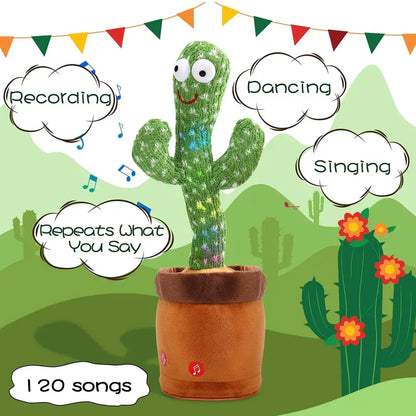 Dancing Cactus Talking Cactus Baby Toys, Wriggle Singing Cactus Repeats What You Say Baby Boy Toys, Plush Electric Speaking Cactus 15 Second Voice Recorder Baby Girl Toy Halloween/Christmas Gift