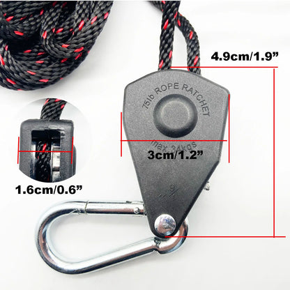 Camping Tent Tie down Rope Tightener Fastening Pulley Ratchet Hangers Awning Rope Hook Canopy Buckle Rope Tightening Straps Tool