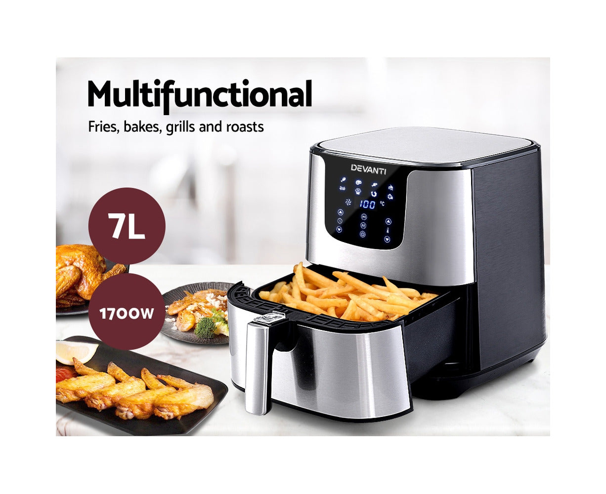 Air Fryer 7L LCD Fryers Stainless Steel