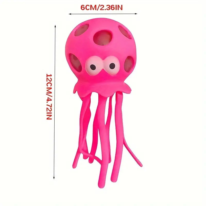 Octopus Squishy Stress Ball, Ocean Animal Squeeze Toy, Water Beads Stress Relief Ball, Sensory Ball Fidget Toy For Classroom Prizes, Squishy Toy, Bath Toy