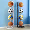 Adjustable Height Sports Ball Storage Rack for Teenagers 14+, Four-Layer Iron Basketball Soccer Volleyball Organizer Stand