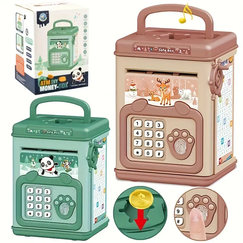 Secure Your Money With This Fun Music Cartoon Fingerprint Password Box - Perfect For Kids!