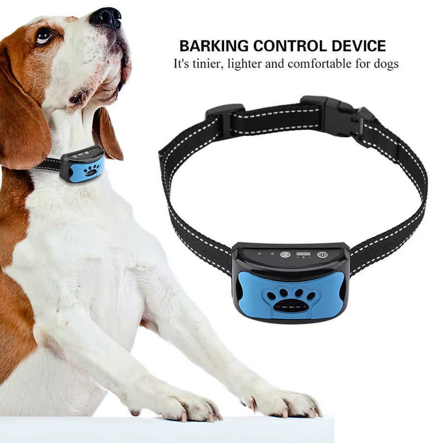 Dog Anti-Barking Collar Training Collars Dog Barking Control Device Rechargeable Waterproof 7 Sensitivity Levels Pet Supply