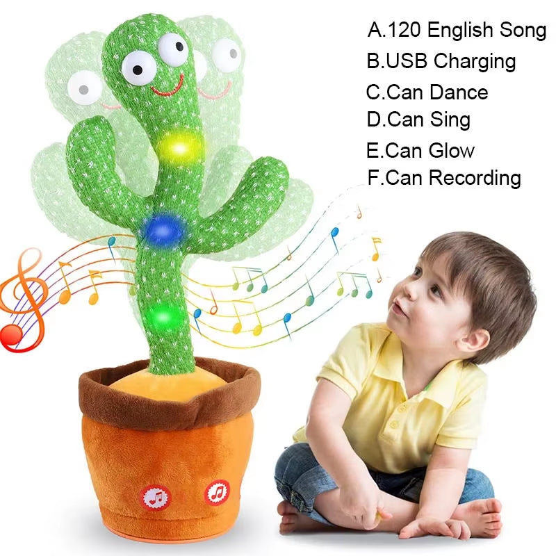 Kids Dancing Talking Cactus Toys Interactive Talking Sunny Cactus Electronic Plush Toy Home Decoration for Children Xmas Gifts