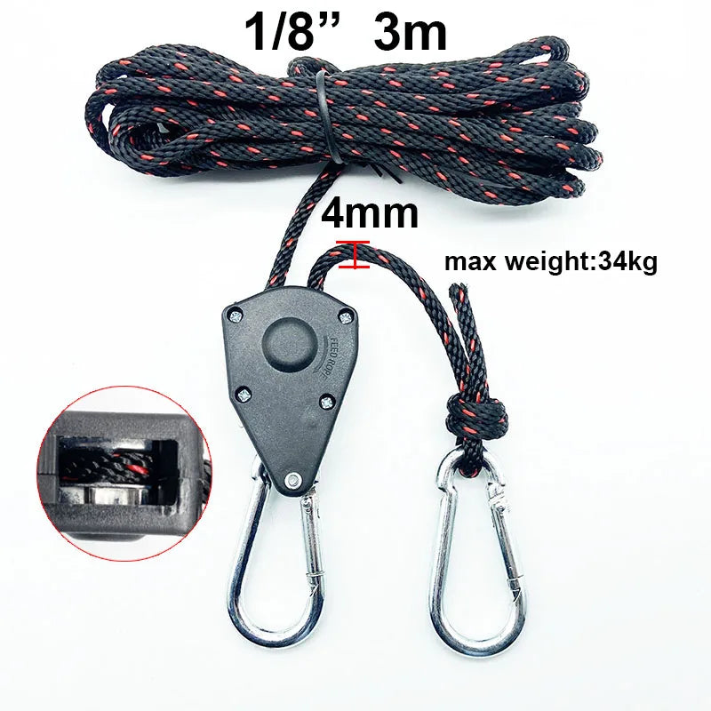 Camping Tent Tie down Rope Tightener Fastening Pulley Ratchet Hangers Awning Rope Hook Canopy Buckle Rope Tightening Straps Tool