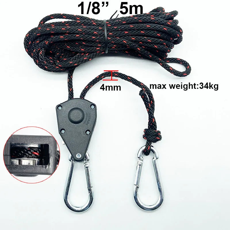 Camping Tent Tie down Rope Tightener Fastening Pulley Ratchet Hangers Awning Rope Hook Canopy Buckle Rope Tightening Straps Tool