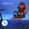 Artiss Massage Gaming Chair 2 Point Office Chairs Leather Recline Footrest Red