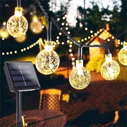 100/200LED Solar Globe String Lights Fairy Outdoor Festoon Party Garden Decor