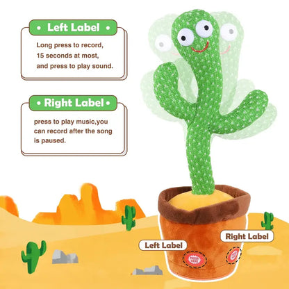 Dancing Cactus Talking Cactus Baby Toys, Wriggle Singing Cactus Repeats What You Say Baby Boy Toys, Plush Electric Speaking Cactus 15 Second Voice Recorder Baby Girl Toy Halloween/Christmas Gift