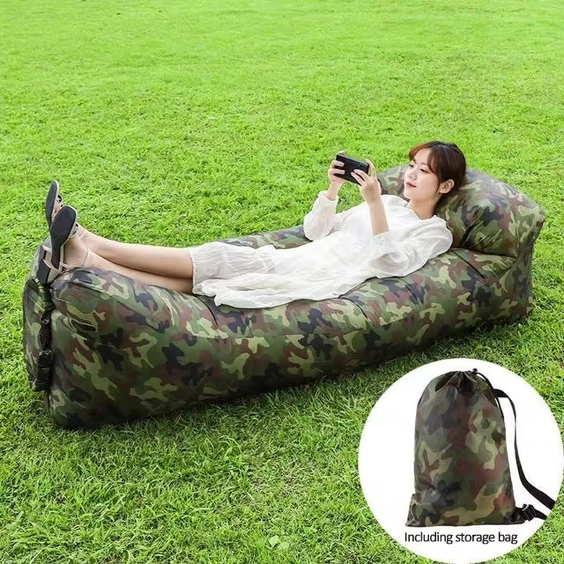 Trend Outdoor Products Fast Infaltable Air Sofa Bed Good Quality Sleeping Bag Inflatable Air Bag Lazy Bag Beach Sofa 240*70Cm