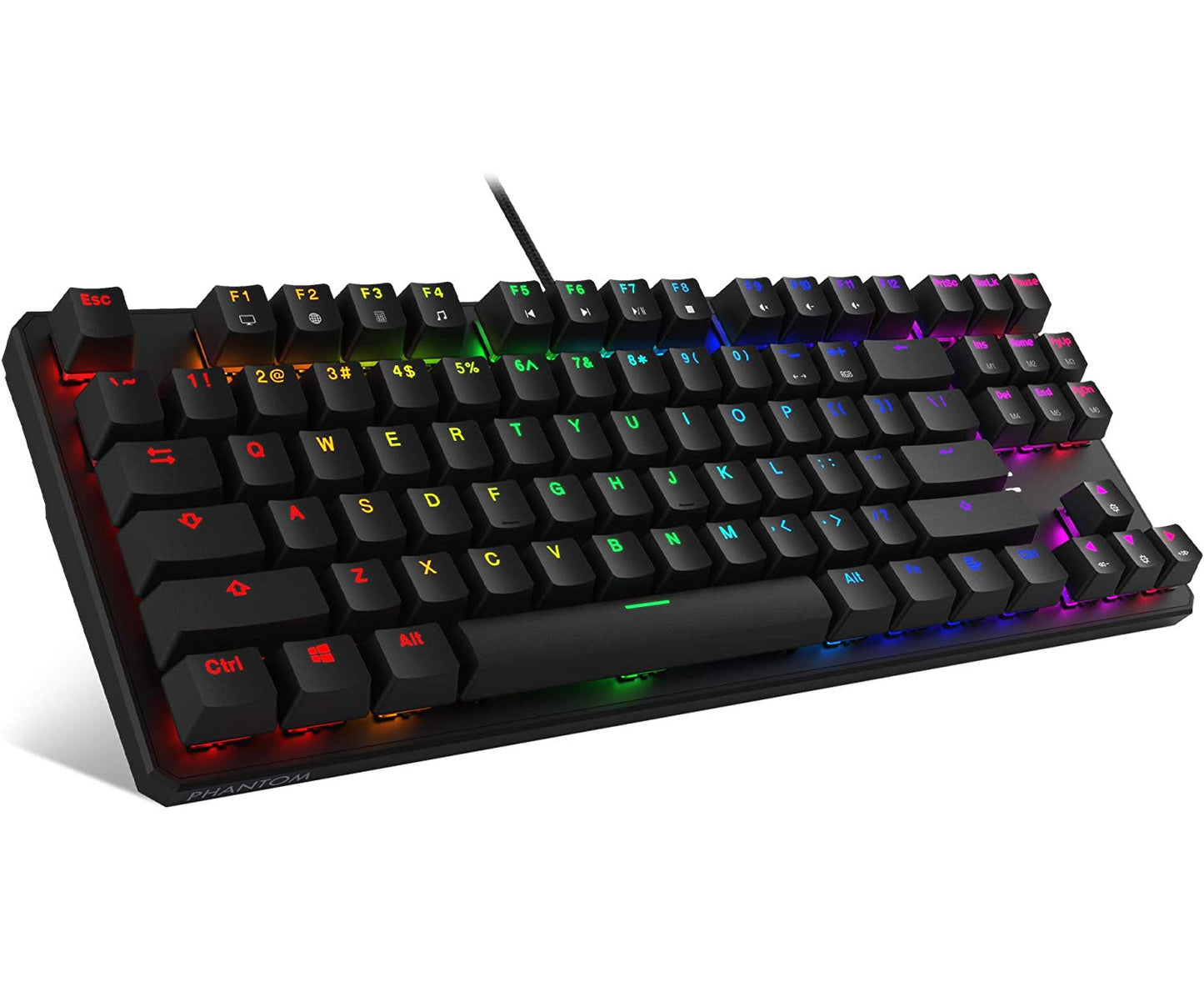 87-Key Mechanical Keyboard, RGB LED, Outemu Blue Switch, Green Axis Keyboard, Gaming Keyboard