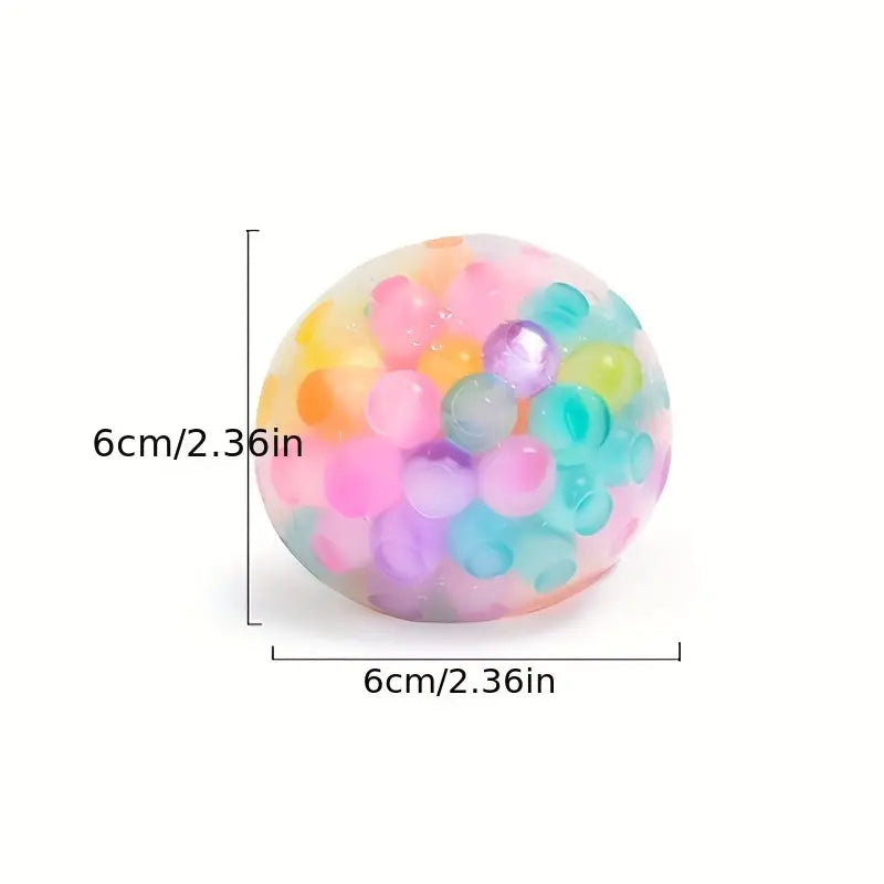 Squishy Stress Relief Ball, Sensory Fidget Toy, Colorful Water Bead Squeeze Toy