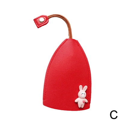 Cute Pull Out Key Case Cartoon Animals Rabbit Cat PU Leather Key Wallets Housekeepers Car Key Holder Case Leather Bag for Keys