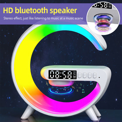 LED Lamp Smart G Bluetooth Speaker Wireless Charger RGB Alarm Clock Night Light