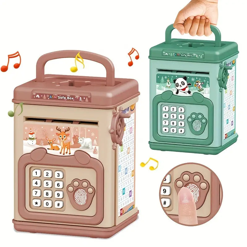 Secure Your Money With This Fun Music Cartoon Fingerprint Password Box - Perfect For Kids!