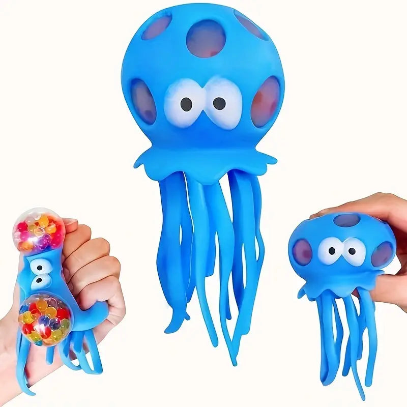 Octopus Squishy Stress Ball, Ocean Animal Squeeze Toy, Water Beads Stress Relief Ball, Sensory Ball Fidget Toy For Classroom Prizes, Squishy Toy, Bath Toy