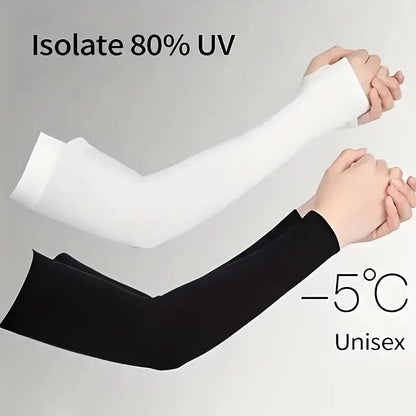 UV Protection Ice Silk Arm Sleeves For Outdoor Sports - Ideal For Driving, Running, Hiking, And Cycling - Keep Your Arms Cool And Protected